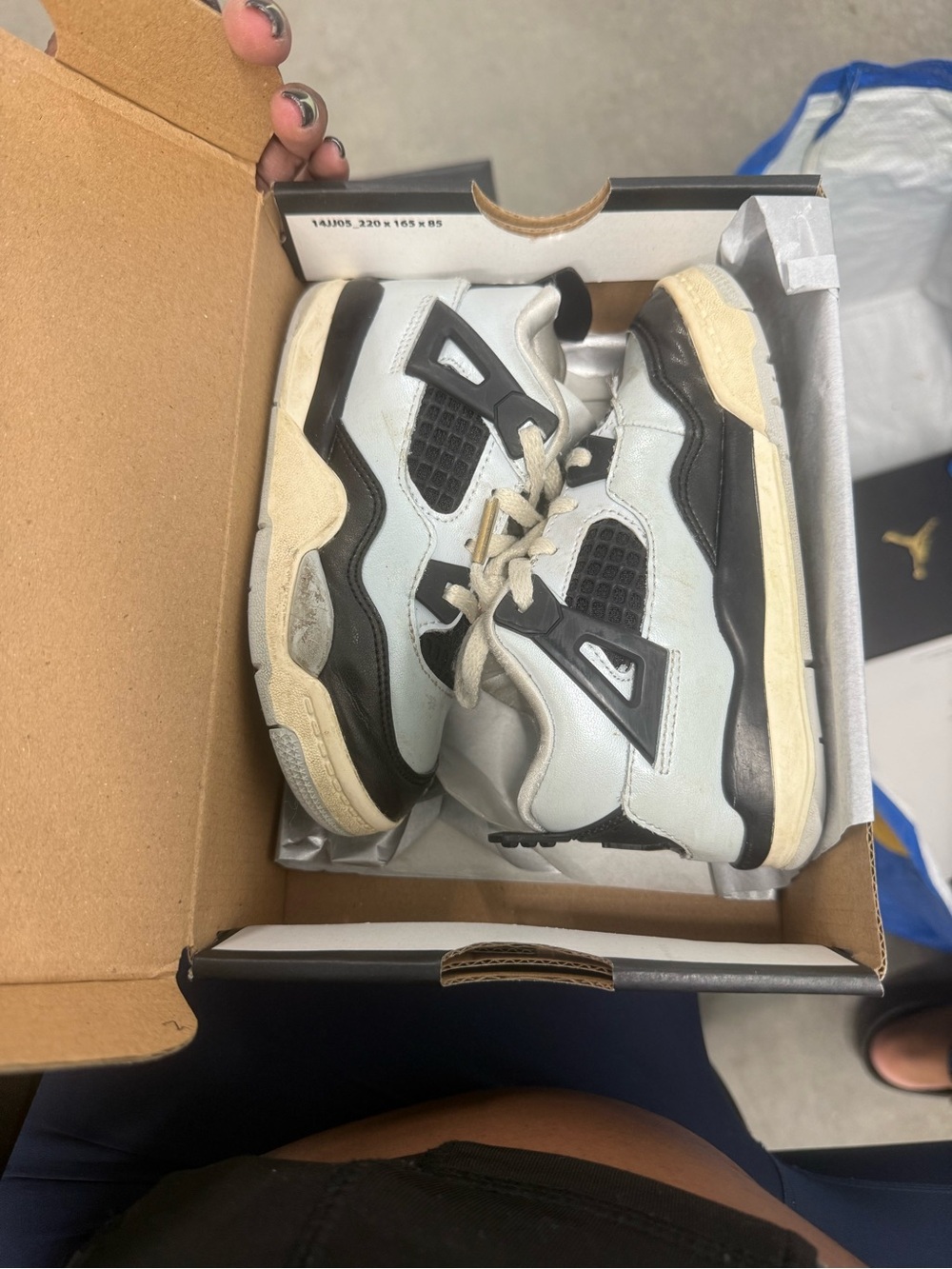 Jordan Kids White and Black Retro Sneakers
